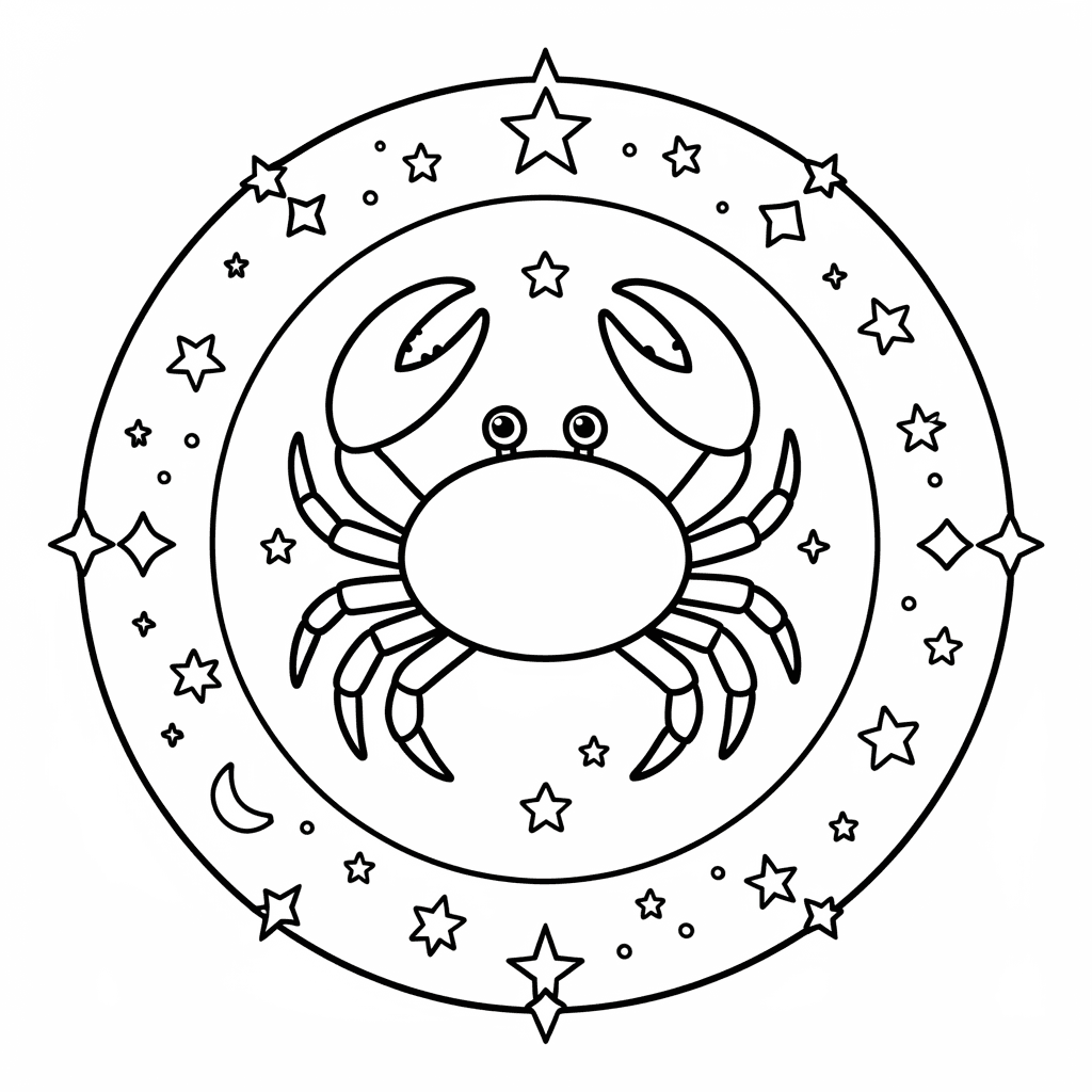 Free Printable Cancer Zodiac Coloring Page