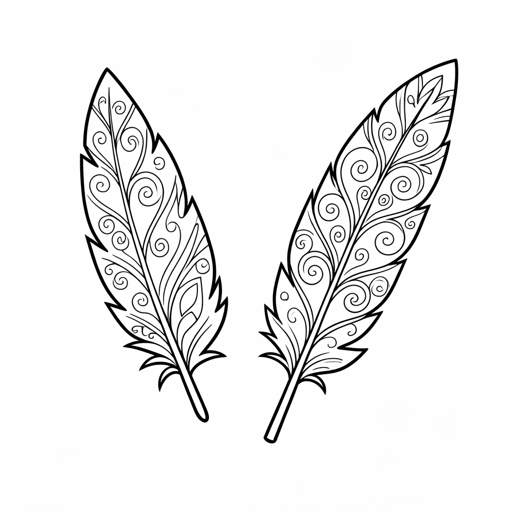 Free Printable Feathers Coloring Page