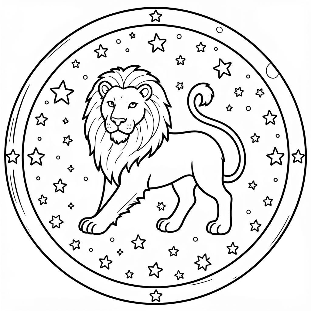Free Printable Leo Zodiac Coloring Page