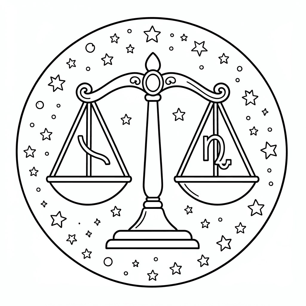 Free Printable Libra Zodiac Coloring Page
