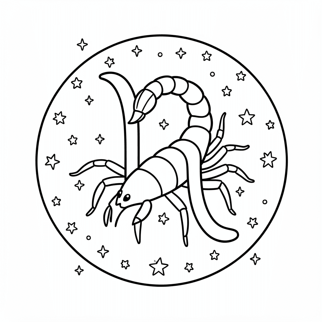 Free Printable Scorpio Zodiac Coloring Page